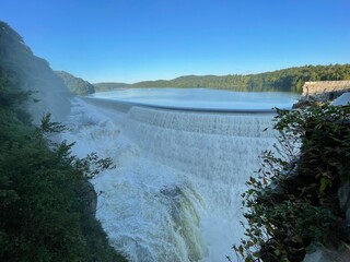 New Croton Dam overflowing 
