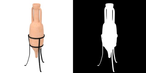 3D rendering illustration of a roman amphora on stand
