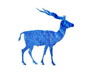 Antler moose Blue Waves Icon Logo Symbol illustration