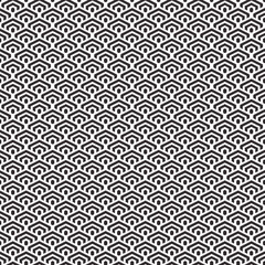 monochrome simple vector pixel art black and white seamless pattern of minimalistic geometric scaly hexagon pattern in japanese style