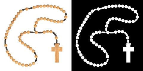 3D rendering illustration of a rosary - obrazy, fototapety, plakaty