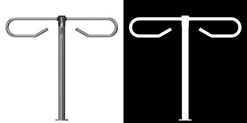 Obraz premium 3D rendering illustration of a rotating turnstile gate