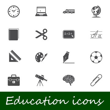 Education vector icons set