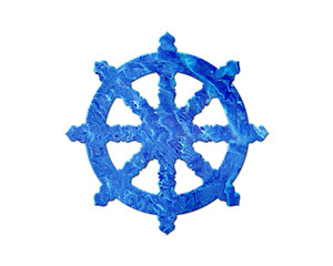 Dharmachakra, Dharma Wheel Blue Waves Icon Logo Symbol illustration