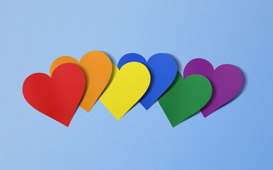 Fototapeta na wymiar Rainbow Pride Hearts Flag