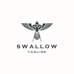 Swallow bird logo icon design template flat vector