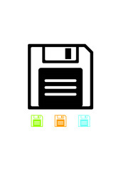 Diskette. Retro data storage. Floppy disk vector icon isolated
