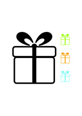 Cute giftbox vector icon isolated. Christmas or birthday gift box with present. Vector icon isolated