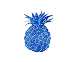 Pineapple Fruit Blue Waves Icon Logo Symbol illustration