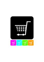 Shopping cart. Square simple vector icon