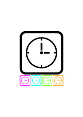Timer or clock. 3 PM or 3 AM. Vector icon isolated