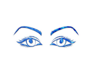 Female Woman girl Eyes Blue Waves Icon Logo Symbol illustration