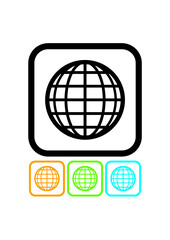 Earth globe sphere. World map simple vector icon