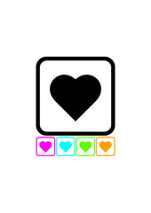 Valentine heart sticker. Vector icon isolated