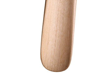 handmade wooden shoe spoon on white background