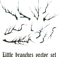 Tree branches silhouette vector set