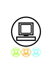 Vector desktop PC computer simple icon