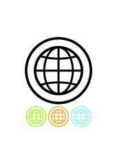 Earth globe. World map vector icon