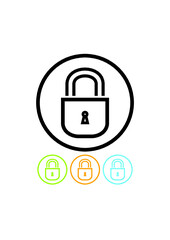 Padlock locked up. Internet security concept. Vector icon