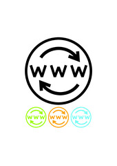 WWW. World wide web vector logo. Information exchange on the internet