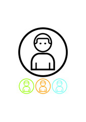 Your account button. Vector person simple icon
