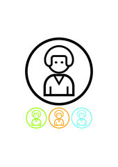 Non-binary gender person. Non binary assistant vector icon