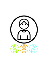 Woman. Girl female assistant vector icon