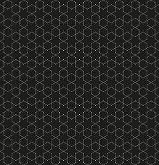 Geometric white pattern on a black background. Vector seamless pattern.