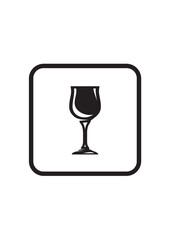 A glass of wine. Crystal goblet vector icon