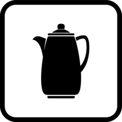 Coffee pot vector icon isolated