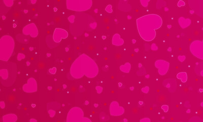red and rose hearts at yellow background. hearts texture. hearts background
