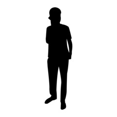 Silhouette of male kid talking on the phone
