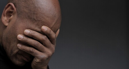 Fototapeta premium man praying to god with hands together stock photo