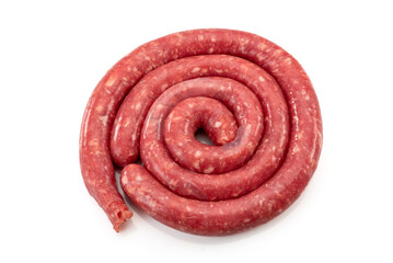 Sausage from Bra, Piedmont, Italy: sausage made with lean beef and pork belly. It is eaten raw or...