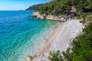 Secret beach with crystal clear turquoise water near Syvota - Syvota, Epirus, Greece