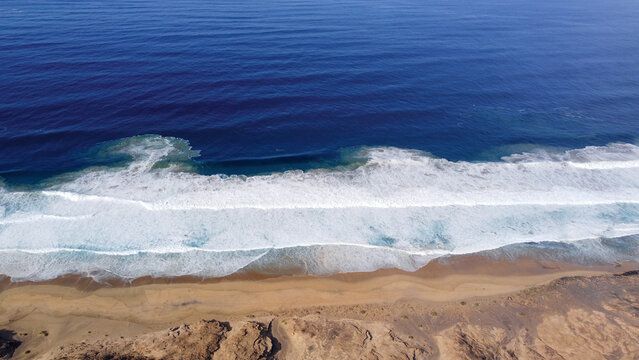 Coastline Of Fuerteventure. Atlantic Ocean From Above