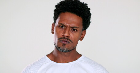 Serious upset African American arguing emotion