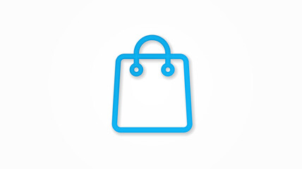 shopping bag thin line flat icon. realistic icon. 3d vector illustration. Isolated line color pictogram. Transparent shadows