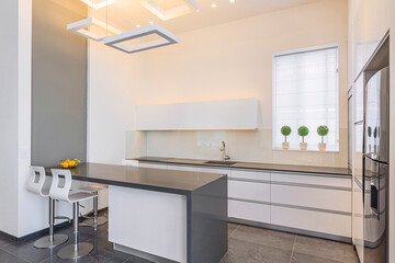 Modern Design Of Luxury Kitchen With Marble Island