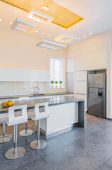 Modern Design Of Luxury Kitchen With Marble Island