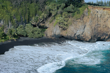 Black sand beach on Maui, Road to hana, Hawai 2022