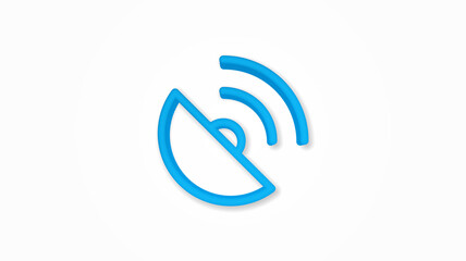 Satellite, gps navigation realistic icon. 3d vector illustration. Isolated line color pictogram. Transparent shadows