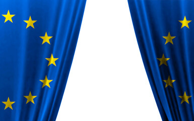 Flag of Europe against white background. 3d illustration