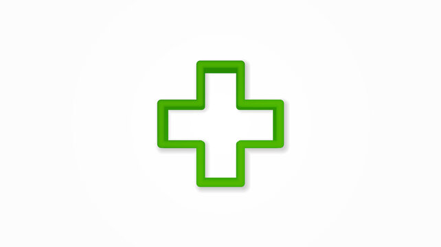 first aid, pharmacy, medical cross realistic icon. 3d vector illustration. Isolated line color pictogram. Transparent shadows