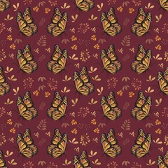 Seamless pattern with beautiful butterflies 