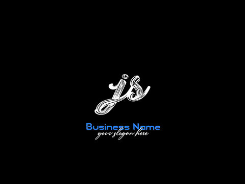 Classic Brush JS Logo, Simple Luxury Js Signature Letter logo Vector