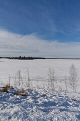 Frozen Astotin Lake on a Cold Winter Day