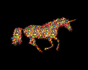 Unicorn horse Sweet Candies Icon Logo Symbol illustration