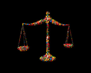 Scale Balance Justice law Sweet Candies Icon Logo Symbol illustration