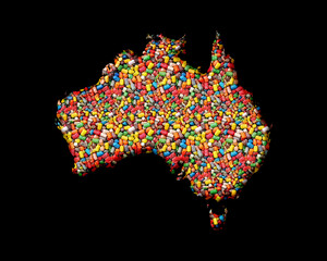 Australia Map Sweet Candies Icon Logo Symbol illustration